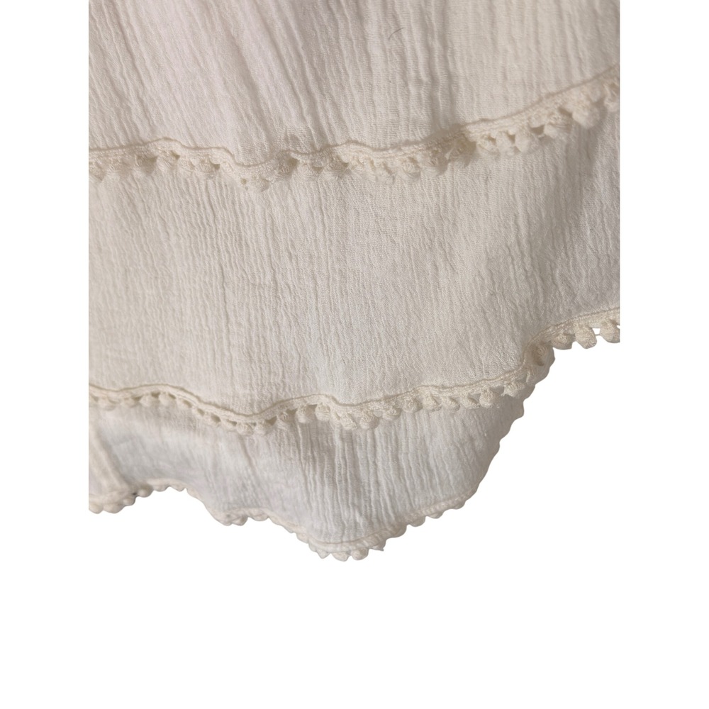 Heidi Merrick Sous Dress Ivory White Beachy Vacation Resort Leather Collar XS - Picture 4 of 13